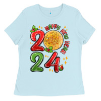 Baby Blue happy new year 2024 Ladies Tee - MaliasSmallBusiness