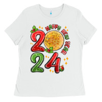 White happy new year 2024 Ladies Tee - MaliasSmallBusiness