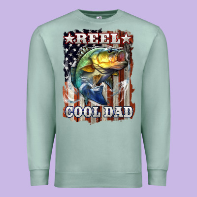 Reel Cool Dad Bass 4th Of July Premium Sweatshirt Designed By Lillyallendesigns