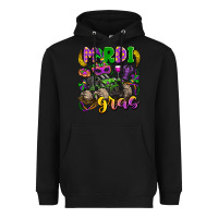 Black mardi gras monster truck Heavyweight Hoodie - LillyAllenDesigns