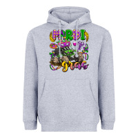 Heather Grey mardi gras monster truck Heavyweight Hoodie - LillyAllenDesigns