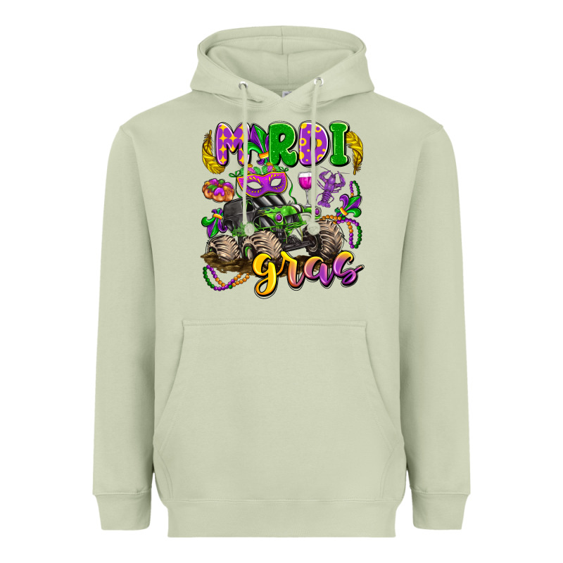 Mardi Gras Monster Truck Heavyweight Hoodie by LillyAllenDesigns | Teevron