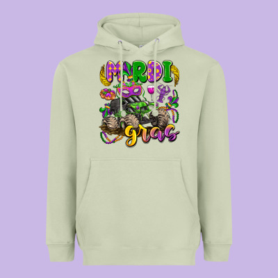 Mardi Gras Monster Truck Heavyweight Hoodie Designed By Lillyallendesigns