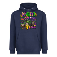 Navy mardi gras monster truck Heavyweight Hoodie - LillyAllenDesigns