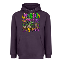 Plum mardi gras monster truck Heavyweight Hoodie - LillyAllenDesigns