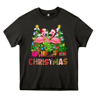 Asphalt merry christmas flamingo Heavy Core Tee - Zillion Design Studio