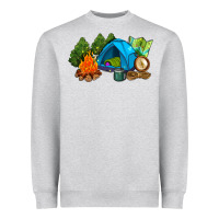Heather Grey camp in the woods Heavyweight Sweatshirt - AdoDesignShop