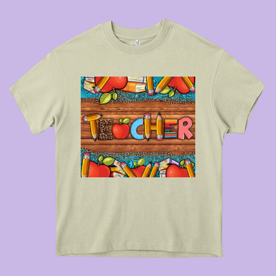 Teacher And Pens Apples Books Leopard And Tooled Leather Tumbler Heavy Core Tee Designed By Artiststas