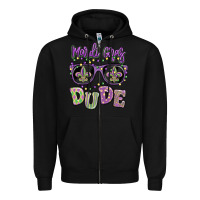 Black mardi gras dude Zipper Hoodie - MaliasSmallBusiness