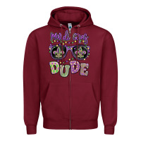 Burgundy mardi gras dude Zipper Hoodie - MaliasSmallBusiness