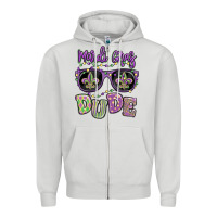 Dove Grey mardi gras dude Zipper Hoodie - MaliasSmallBusiness