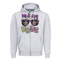 Heather Grey mardi gras dude Zipper Hoodie - MaliasSmallBusiness