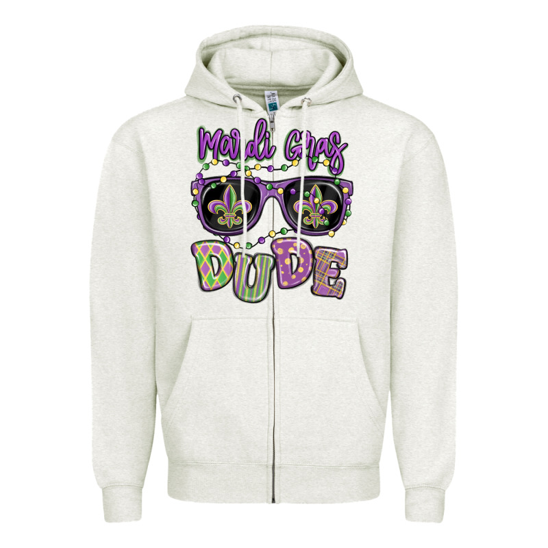 Mardi Gras Dude Zipper Hoodie by MaliasSmallBusiness | Teevron