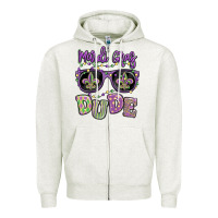 Oatmeal Heather mardi gras dude Zipper Hoodie - MaliasSmallBusiness