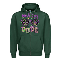 Sports Green mardi gras dude Zipper Hoodie - MaliasSmallBusiness