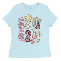 Baby Blue howdy 2024 Ladies Tee - MaliasSmallBusiness