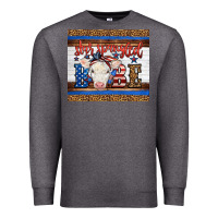 Charcoal Heather 4th of July Western Star Spangled Baby Cow Premium Sweatshirt - LillyAllenDesigns