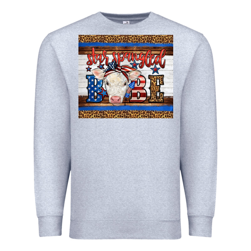 4th Of July Western Star Spangled Baby Cow Premium Sweatshirt by LillyAllenDesigns | Teevron