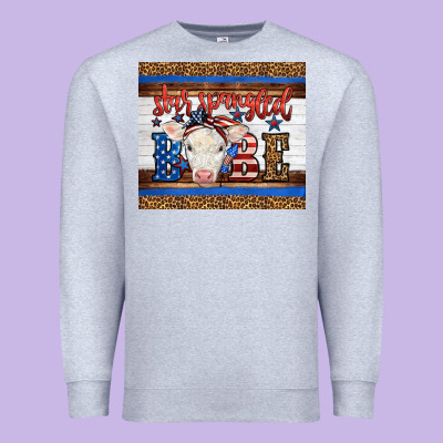4th Of July Western Star Spangled Baby Cow Premium Sweatshirt Designed By Lillyallendesigns