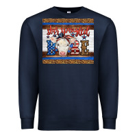 Navy 4th of July Western Star Spangled Baby Cow Premium Sweatshirt - LillyAllenDesigns