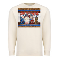 Sandshell 4th of July Western Star Spangled Baby Cow Premium Sweatshirt - LillyAllenDesigns