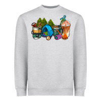 Heather Grey camp coffee cups ado Heavyweight Sweatshirt - AdoDesignShop