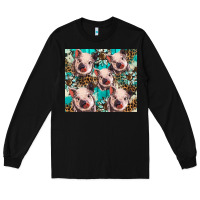 Black western cowhide sunflower baby pig Long Sleeve Tee - BarkalooDesign