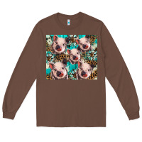 Chestnut western cowhide sunflower baby pig Long Sleeve Tee - BarkalooDesign