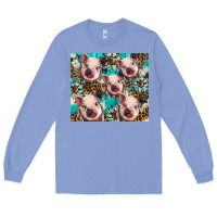 Colony Blue western cowhide sunflower baby pig Long Sleeve Tee - BarkalooDesign