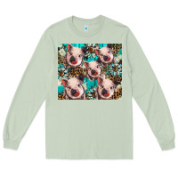Matcha western cowhide sunflower baby pig Long Sleeve Tee - BarkalooDesign