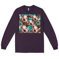 Plum western cowhide sunflower baby pig Long Sleeve Tee - BarkalooDesign