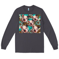 Smoke western cowhide sunflower baby pig Long Sleeve Tee - BarkalooDesign