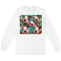 White western cowhide sunflower baby pig Long Sleeve Tee - BarkalooDesign