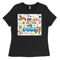 Black life is better with dogs Ladies Tee - MaliasSmallBusiness