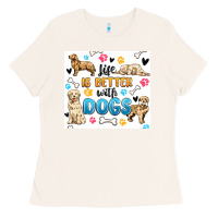 Bone life is better with dogs Ladies Tee - MaliasSmallBusiness