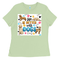 Matcha life is better with dogs Ladies Tee - MaliasSmallBusiness