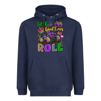 Navy let the good times roll with mardi gras monster tr Heavyweight Hoodie - LillyAllenDesigns