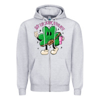 Heather Grey so luckin boujee Zipper Hoodie - MaliasSmallBusiness