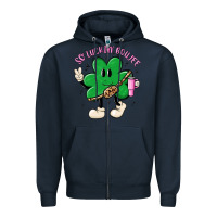 Navy so luckin boujee Zipper Hoodie - MaliasSmallBusiness