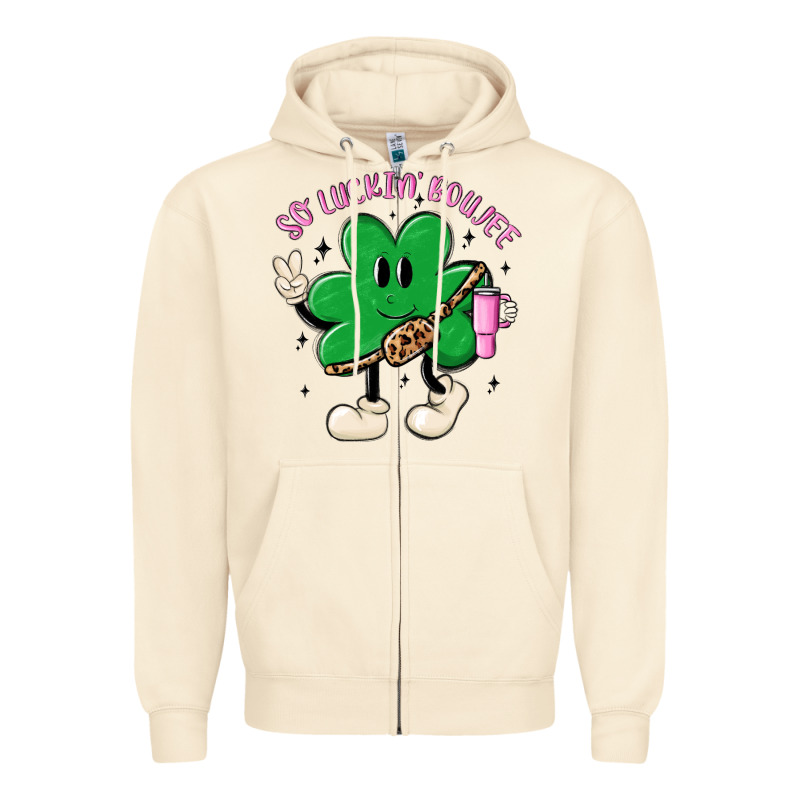 So Luckin Boujee Zipper Hoodie by MaliasSmallBusiness | Teevron