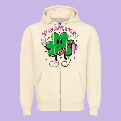 So Luckin Boujee Zipper Hoodie Designed By Maliassmallbusiness