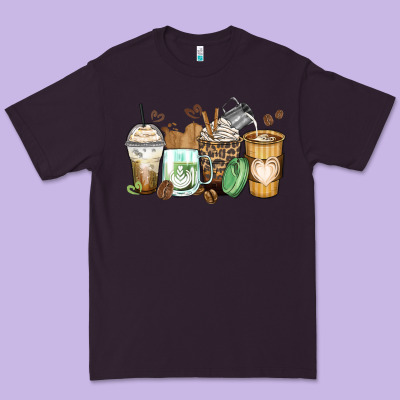 Latte Coffee Cups Premium Tee Designed By Zillion Design Studio