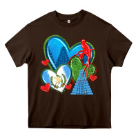 Chocolate Brown guatemala hearts Heavy Core Tee - texasbilliewilder