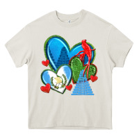 Cream guatemala hearts Heavy Core Tee - texasbilliewilder