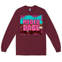 Burgundy rodeo babe cowhide leopard turquoise Long Sleeve Tee - BarkalooDesign