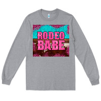 Heather Grey rodeo babe cowhide leopard turquoise Long Sleeve Tee - BarkalooDesign