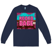 Navy rodeo babe cowhide leopard turquoise Long Sleeve Tee - BarkalooDesign