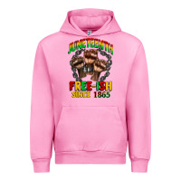 Fuchsia Pink juneteenth free ish since 1865 Urban Hoodie - CowGirlArtShop