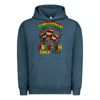 Pigment Midnight Navy juneteenth free ish since 1865 Urban Hoodie - CowGirlArtShop
