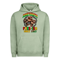 Pigment Oil Green juneteenth free ish since 1865 Urban Hoodie - CowGirlArtShop